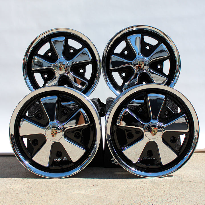 Wide 5 x205 VW Chrome And Detailed Fuchs Wheels