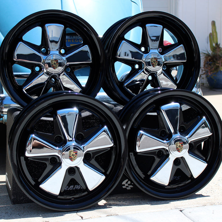 Midnight Gloss Black Fuchs with Chrome Spokes and Detailed Caps