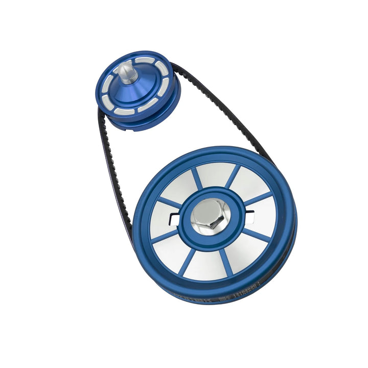 Empi Machined Face Color Matched VW Pulley Kit Blue - Aircooled Vintage Works