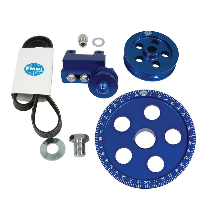 Empi Serpentine Belt VW Pulley System Blue - Air Cooled Vintage Works