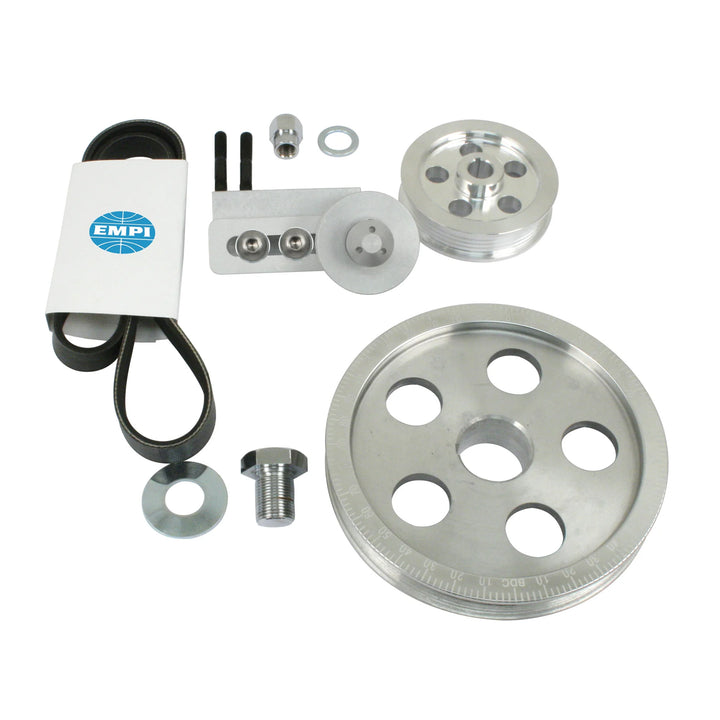 Empi Serpentine Belt VW Pulley System In Polished - Aircooled Vintage Works