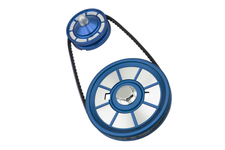 Machined Face Color Matched VW Pulley Kit in Blue