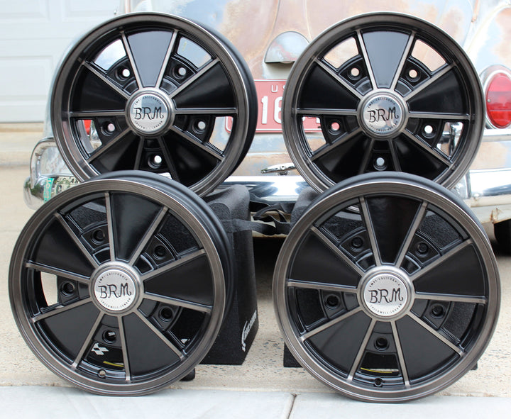 Staggered Magnesium Finish VW BRM Wheel set