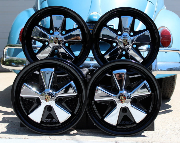 Midnight Gloss Black Fuchs with Chrome Spokes and Detailed Caps