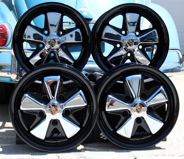 Midnight Gloss Black Fuchs with Chrome Spokes and Detailed Caps