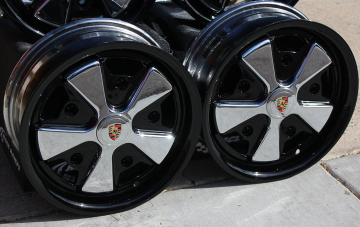 Black Lip Chrome and Detailed 5x205 Fuchs Wheels