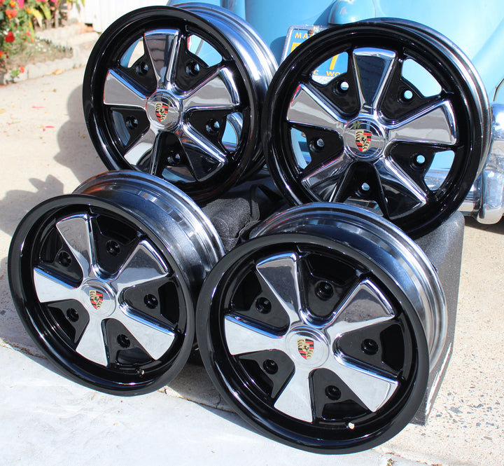 Black Lip Chrome and Detailed 5x205 Fuchs Wheels