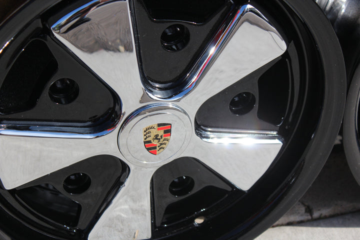 Black Lip Chrome and Detailed 5x205 Fuchs Wheels