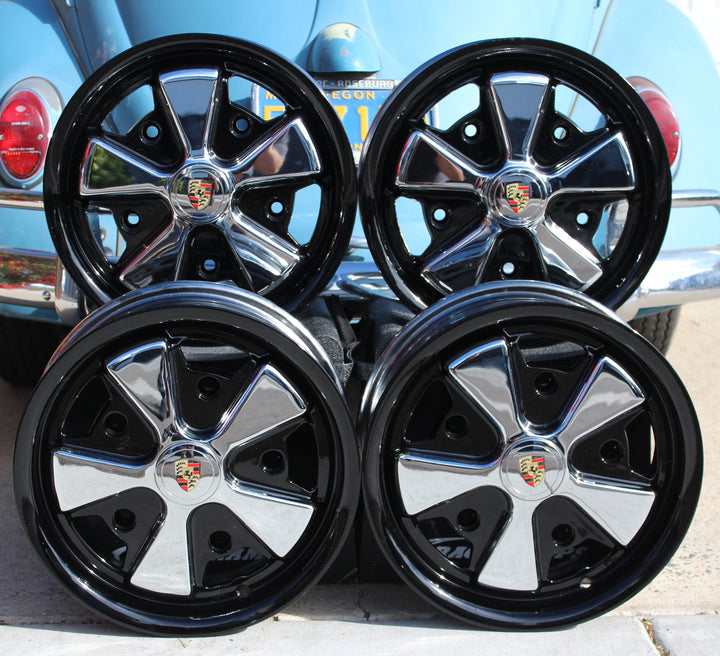 Black Lip Chrome and Detailed 5x205 Fuchs Wheels