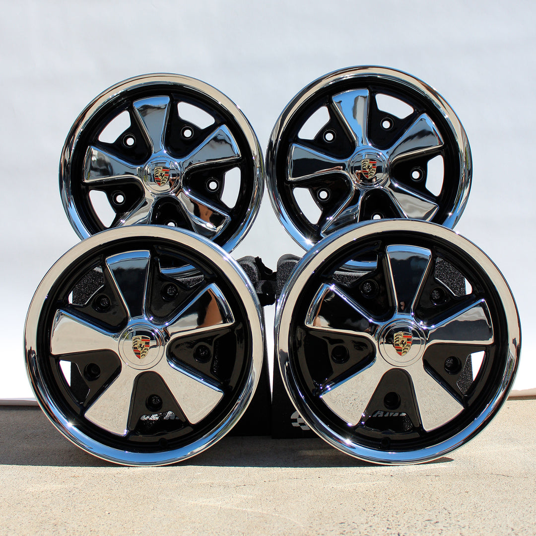 Wide 5 x205 VW Chrome And Detailed Fuchs Wheels