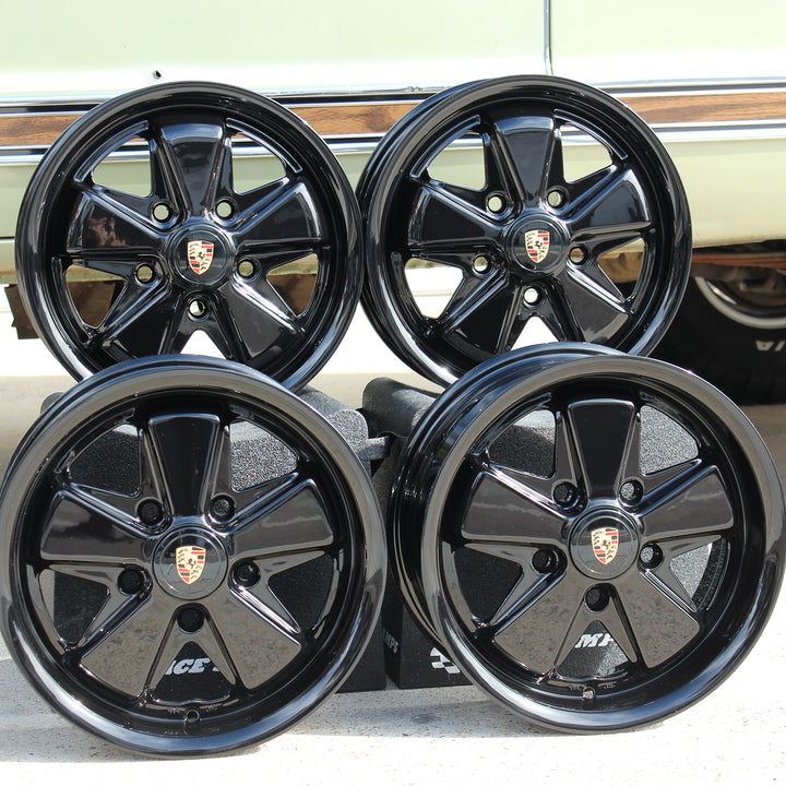 AVW Piano Gloss Black VW Fuchs Wheel Set