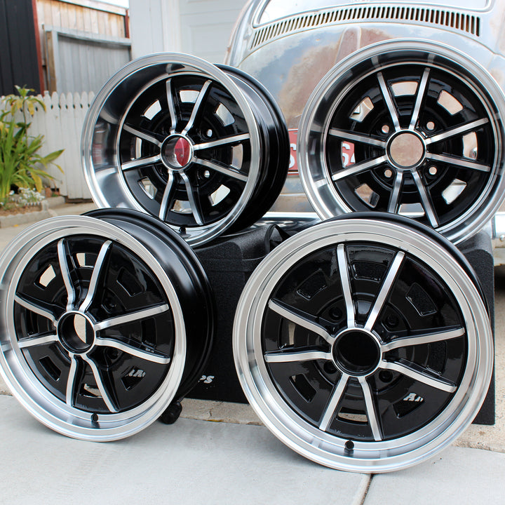Staggered 4 Lug VW Sprint Star Wheel Set