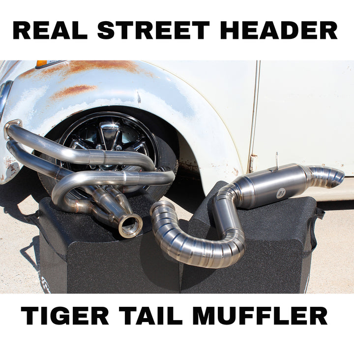 A1 Real Street Header and Titanium Tiger Tail Bullet Muffler