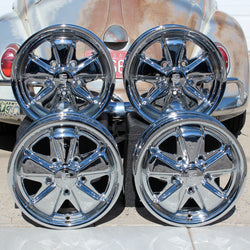 AVW Premium Chrome Staggered VW Fuchs Wheel Set