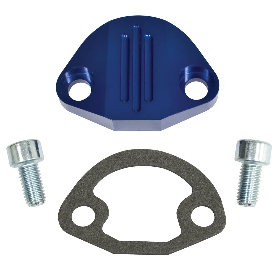 Billet VW Fuel Pump Block Off Blue - Air Cooled Vintage Works