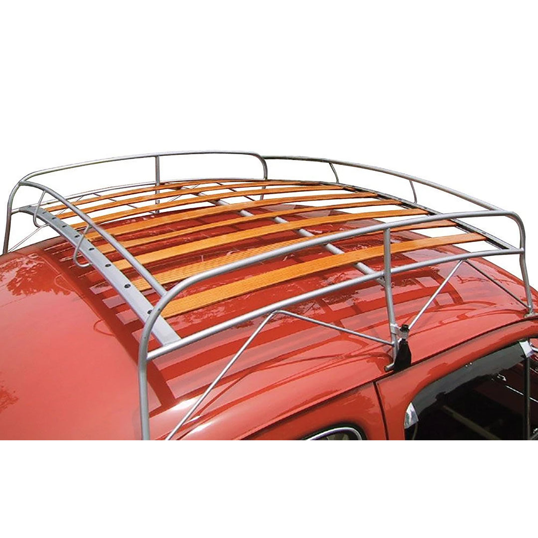 VW Bug Wood Slat Roof Rack Silver Powdercoat