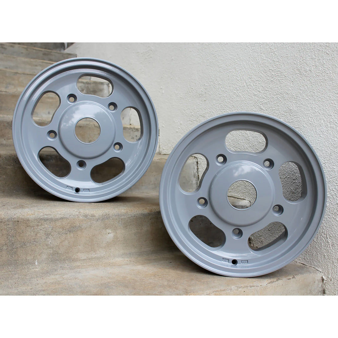Dove Gray Custom Powdercoated Empi Dish VW Wheels  - Aircooled Vintage Works