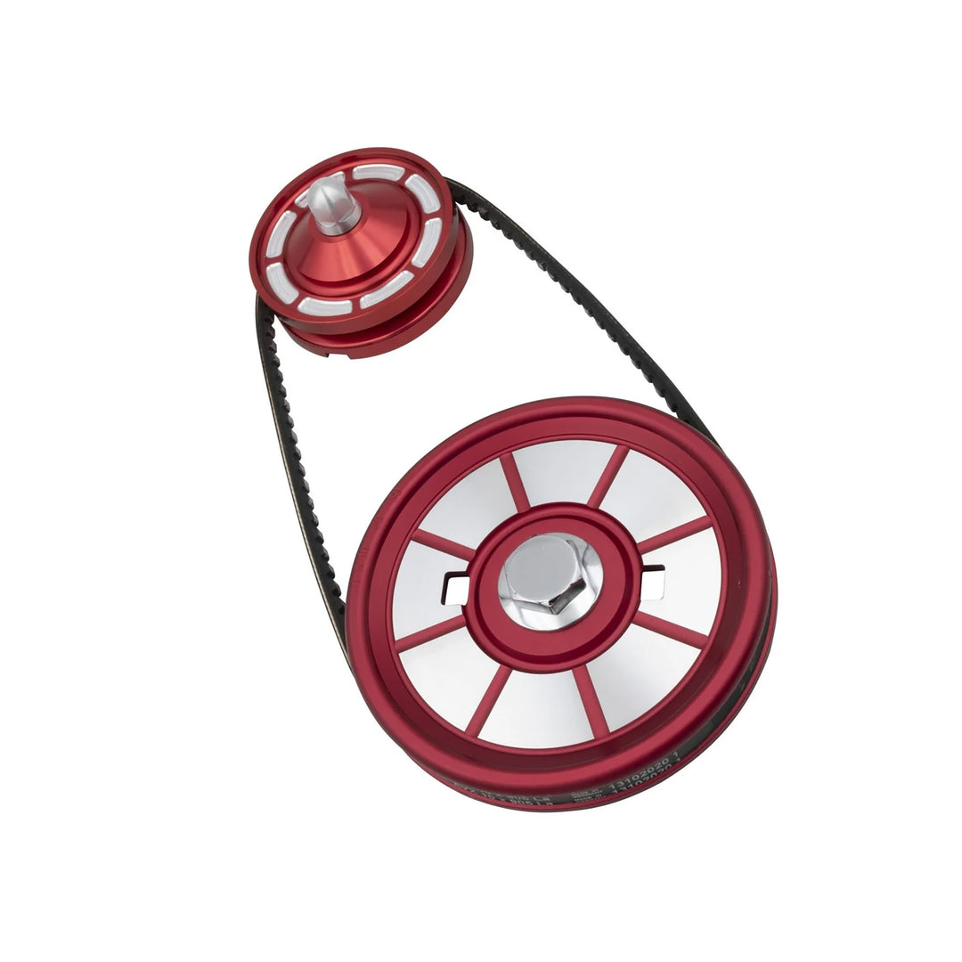 Empi Machined Face Color Matched VW Pulley Kit Red - Aircooled Vintage Works