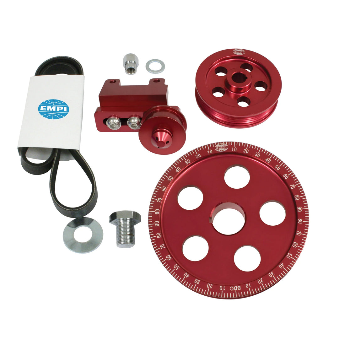 Empi Serpentine Belt VW Pulley System Red - Aircooled Vintage Works