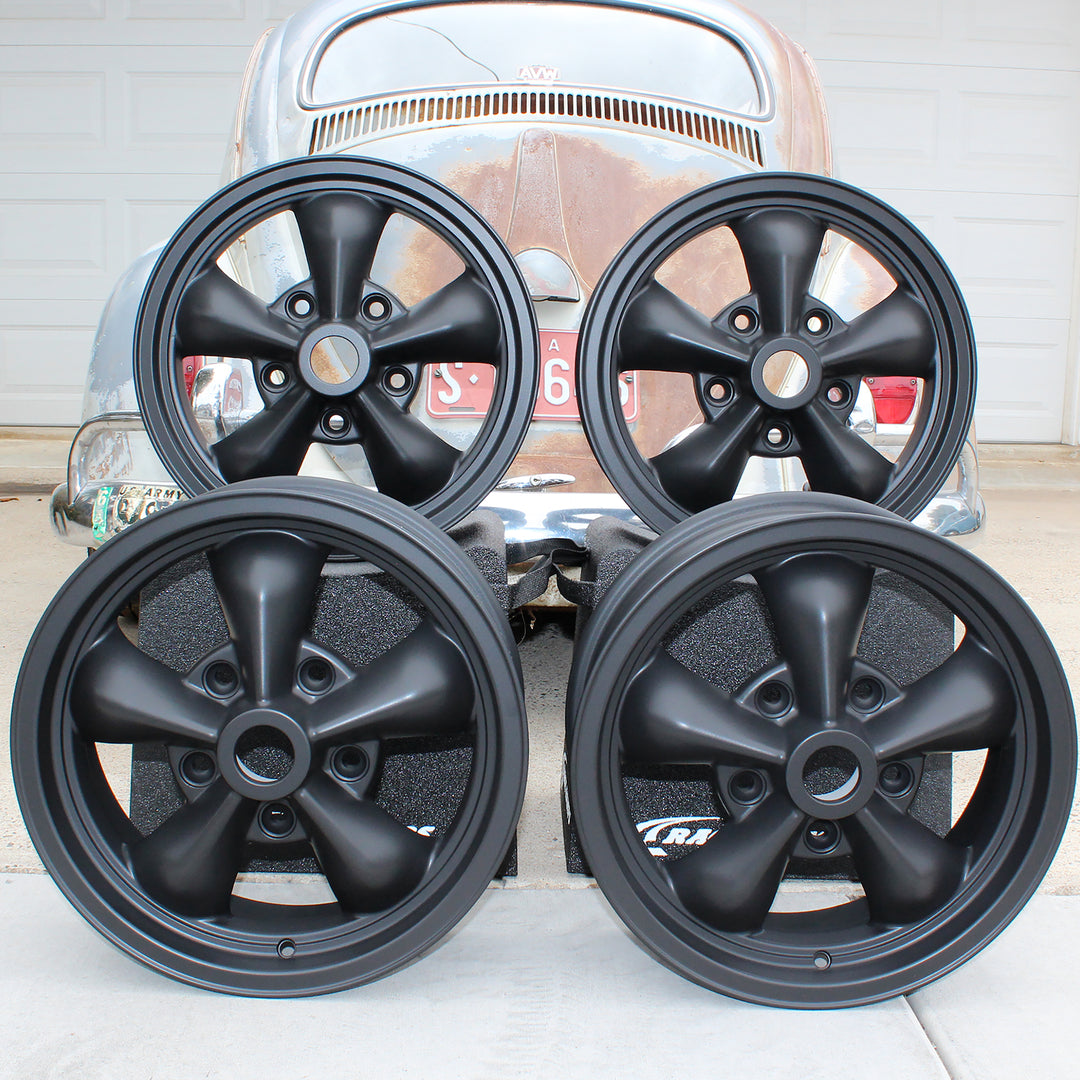 Matte Black Torque Star 2 Staggered VW Wheel Set