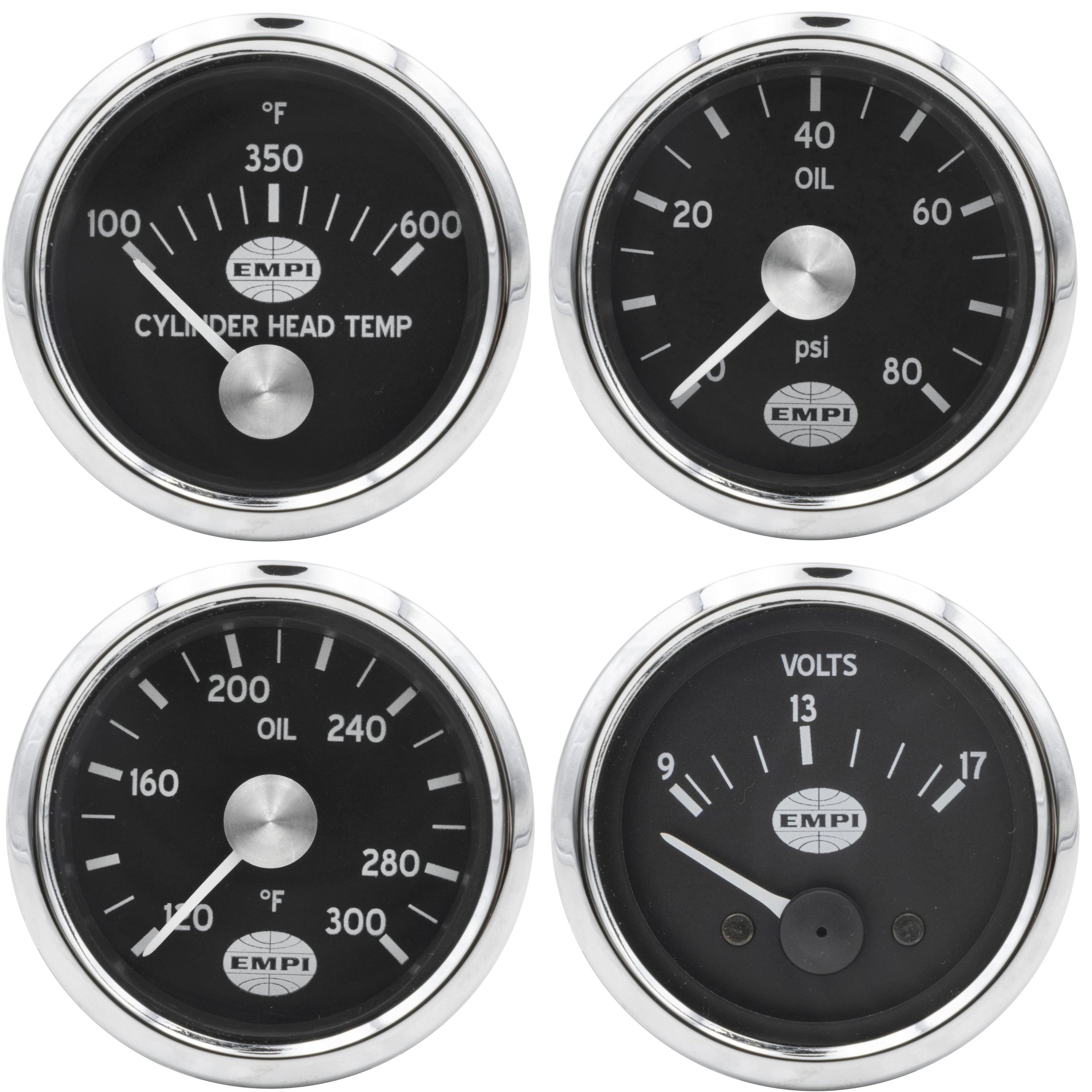 Empi GTV VW Gauges Oil Temp/Pressure/Volt/Head Temp Aircooled Vintage