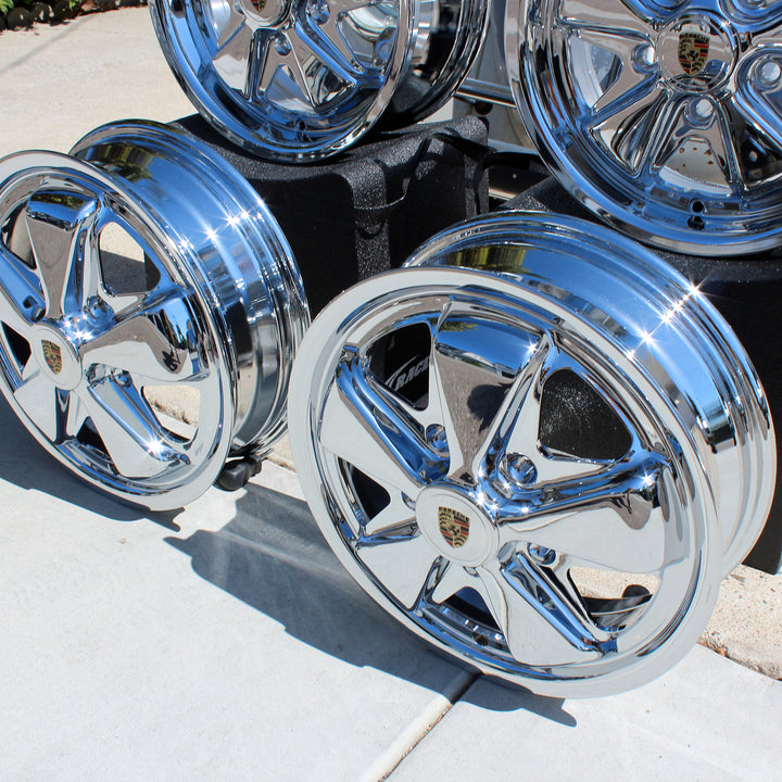 King Crab Chrome Staggered VW Fuchs Wheel Set
