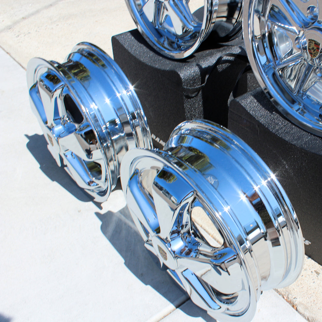 King Crab Chrome Staggered VW Fuchs Wheel Set