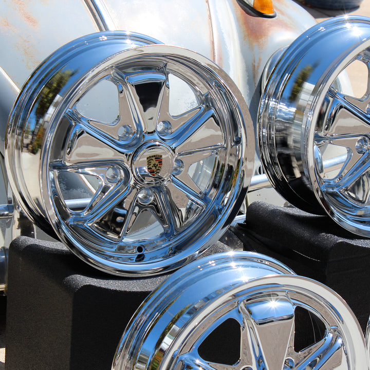 King Crab Chrome Staggered VW Fuchs Wheel Set
