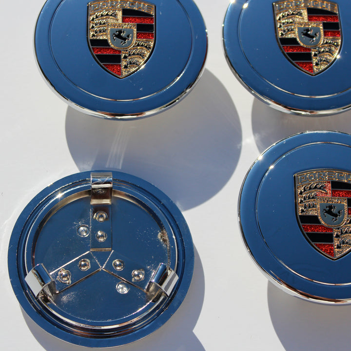Porsche Early Style 3 Prong Center Cap Set