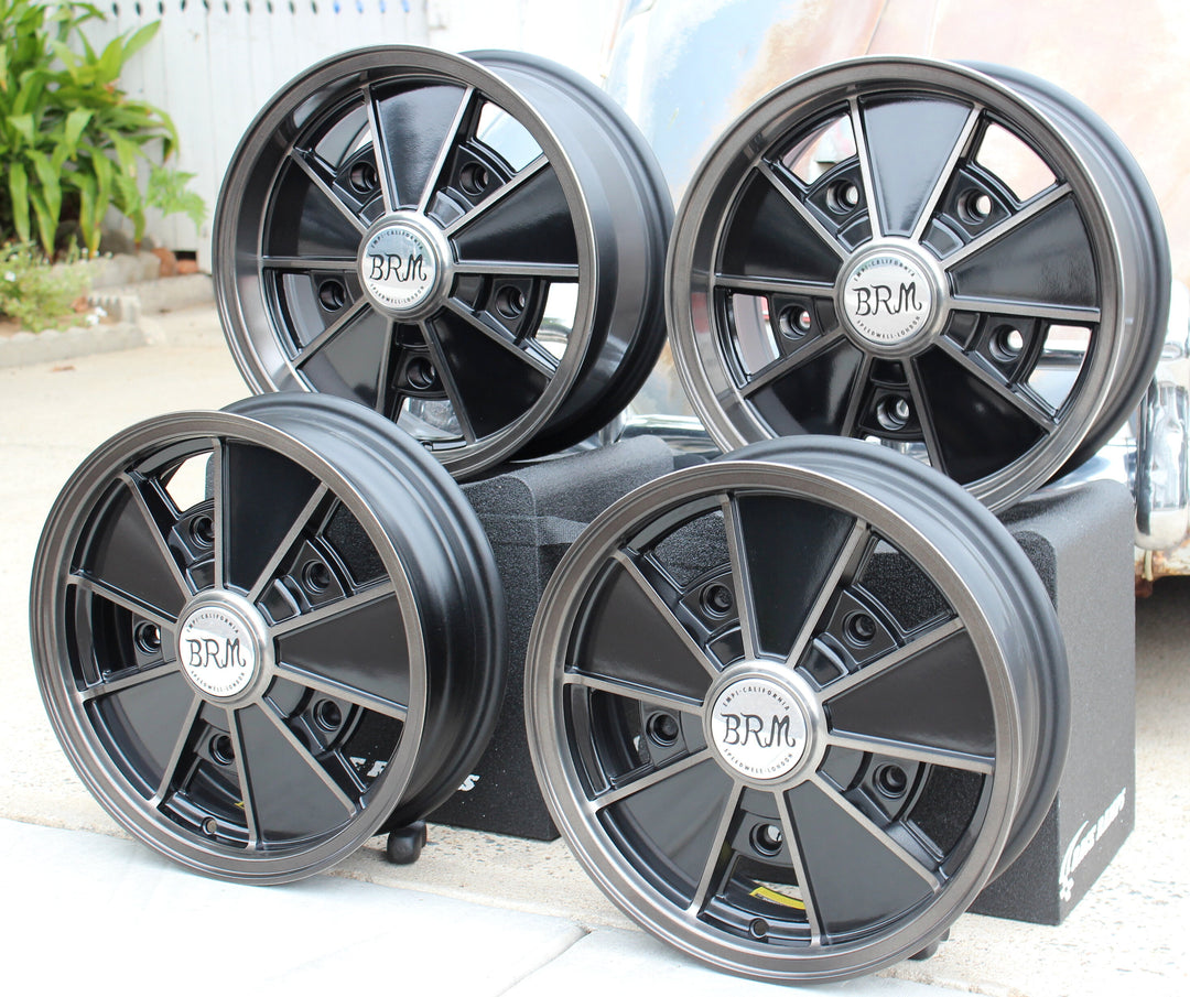 Staggered Magnesium Finish VW BRM Wheel set