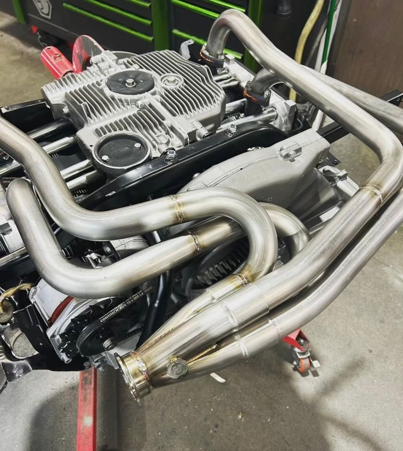 A1 Late Baywindow 72-78 Type 4 motor Sidewinder header and Muffler Kit