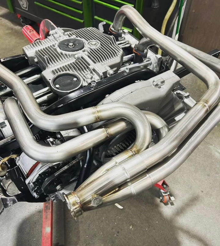A1 Late Baywindow 72-78 Type 4 motor Sidewinder header and Muffler Kit