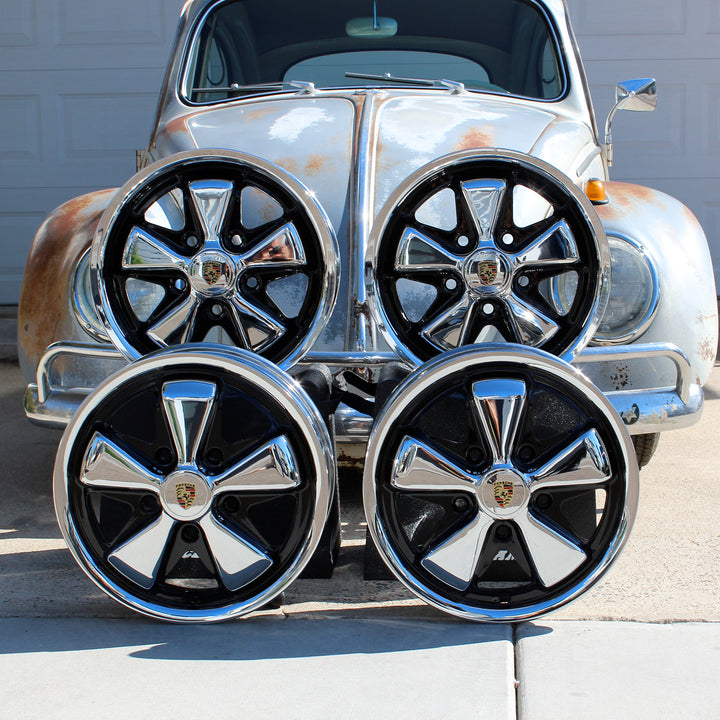 King Crab Chrome Detailed Staggered VW Fuchs Wheel Set