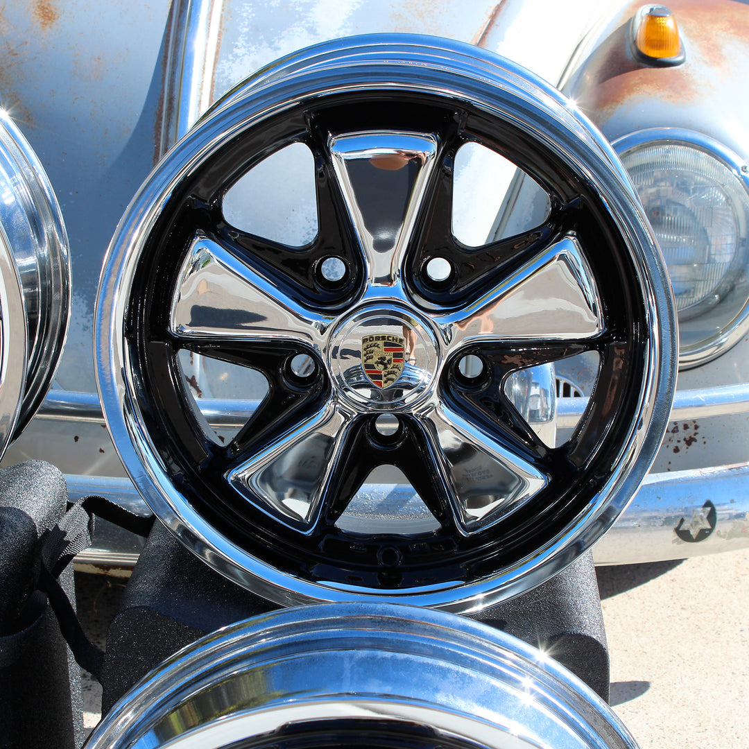 King Crab Chrome Detailed Staggered VW Fuchs Wheel Set