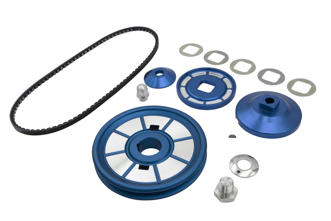 Machined Face Color Matched VW Pulley Kit in Blue