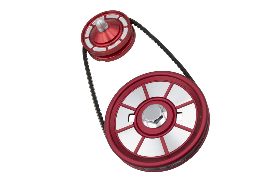 Machined Face Color Matched VW Pulley Kit in Red