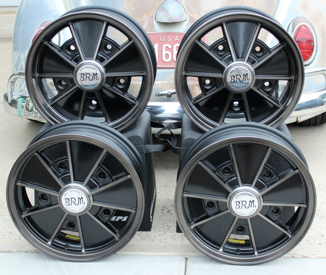 Staggered Magnesium Finish VW BRM Wheel set