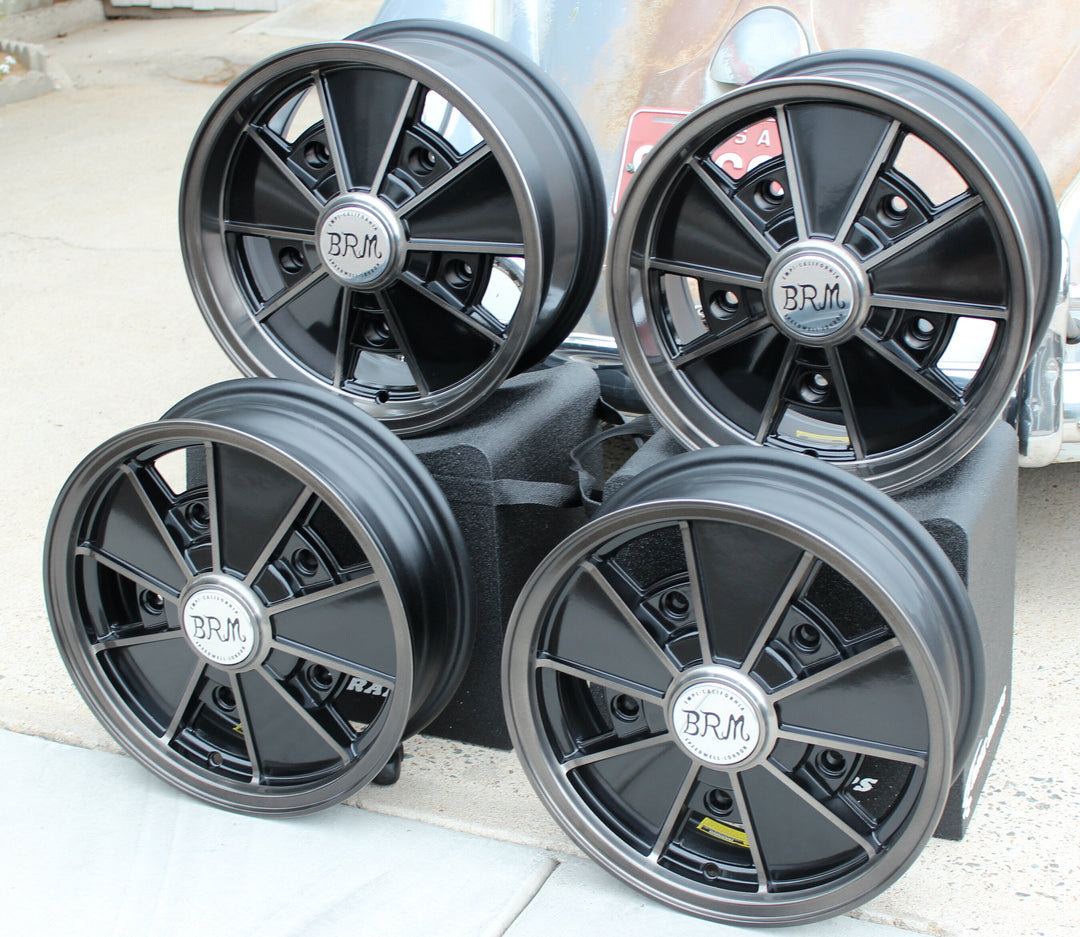 Staggered Magnesium Finish VW BRM Wheel set