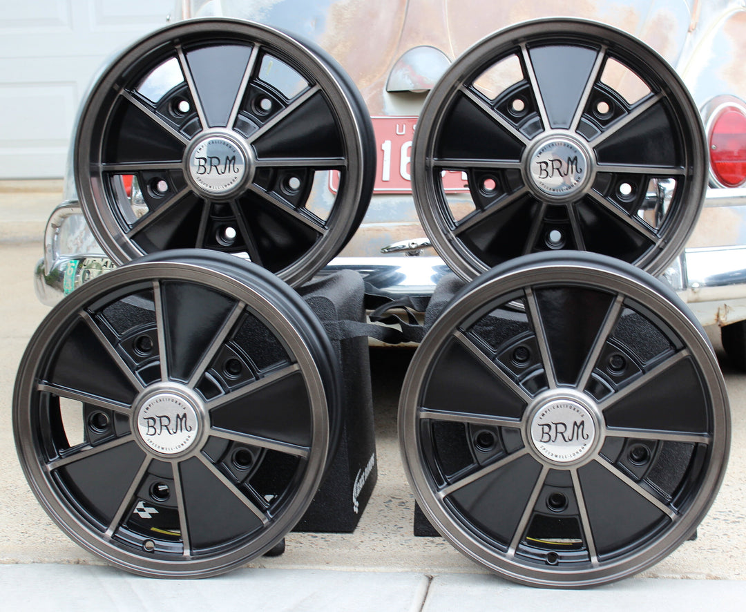Staggered Magnesium Finish VW BRM Wheel set