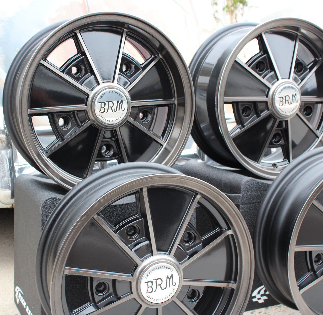 Staggered Magnesium Finish VW BRM Wheel set