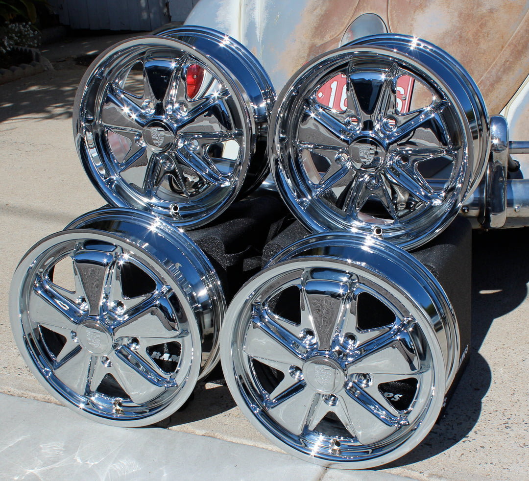 AVW Premium Chrome Staggered VW Fuchs Wheel Set