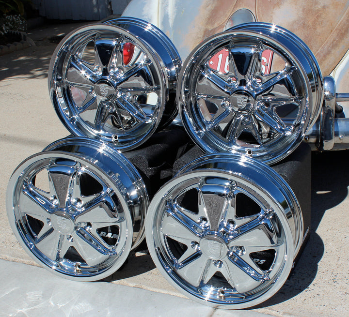 AVW Premium Chrome Staggered VW Fuchs Wheel Set