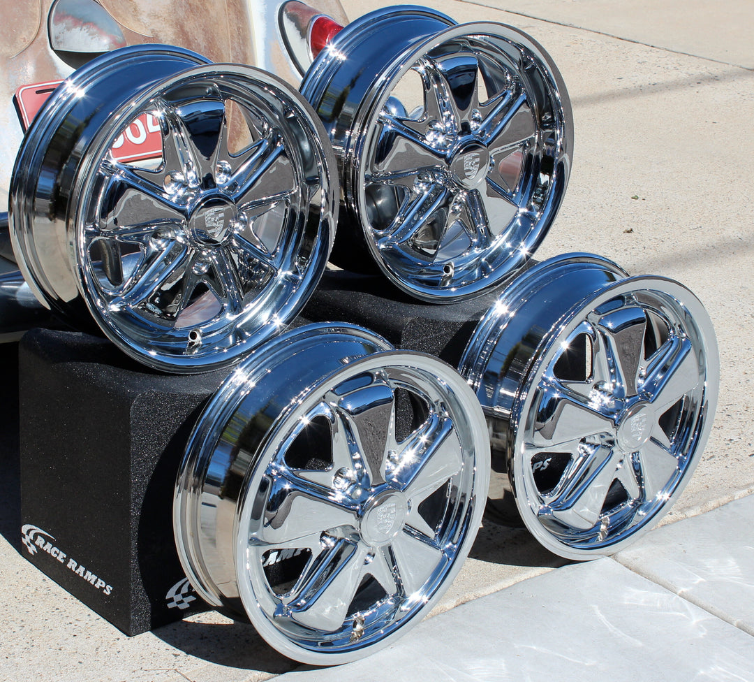 AVW Premium Chrome Staggered VW Fuchs Wheel Set