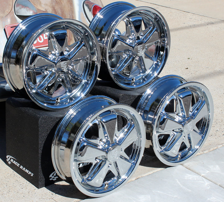 AVW Premium Chrome Staggered VW Fuchs Wheel Set