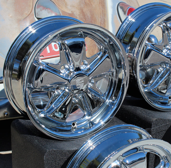 AVW Premium Chrome Staggered VW Fuchs Wheel Set