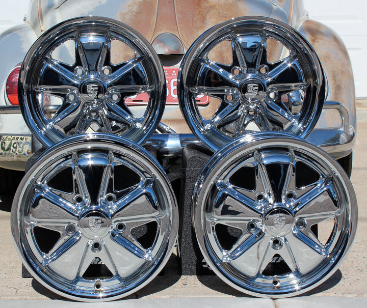 AVW Premium Chrome Staggered VW Fuchs Wheel Set