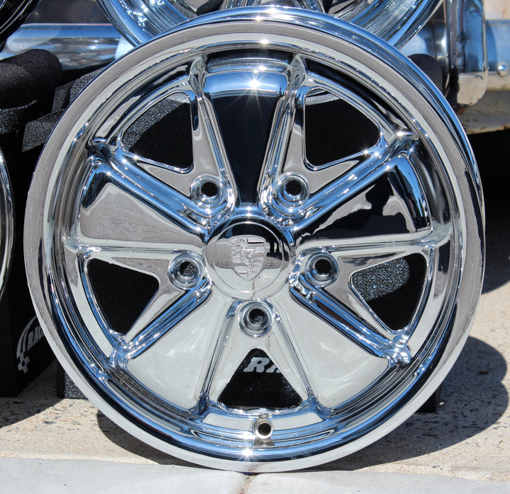 AVW Premium Chrome Staggered VW Fuchs Wheel Set