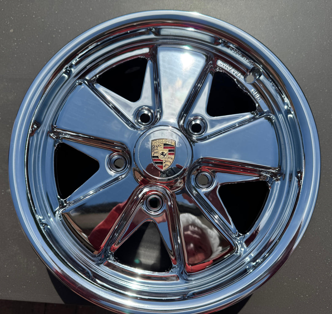 Chrome Porsche Inlaid Crest Center Caps