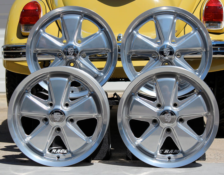 Empi 17x4.5 and 17x6  Inch Fuchs VW Wheel sets