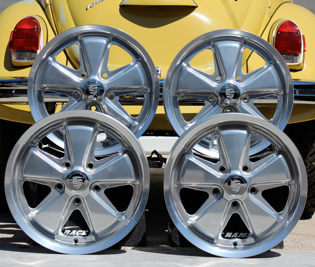 Empi 17x4.5 and 17x6  Inch Fuchs VW Wheel sets